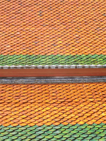 Temple roof tile in thai styleの写真素材