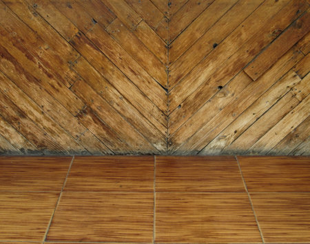 The brown wood texture with natural patterns backgroundの写真素材