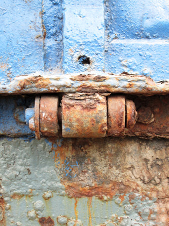 Rusty-colored iron - old age steel metal nutの写真素材