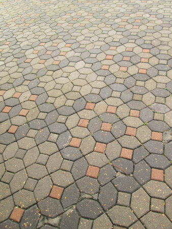 concrete block pavementの写真素材