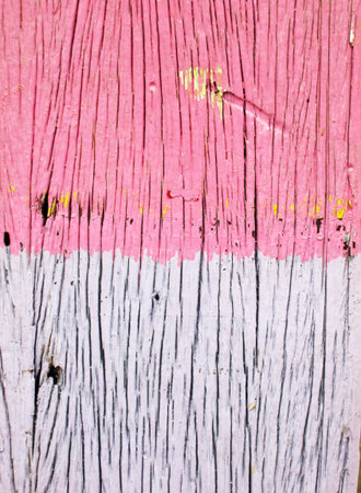 close up of old wood with peeling paintの写真素材