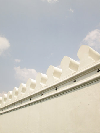 White asian wall, Thailandの写真素材