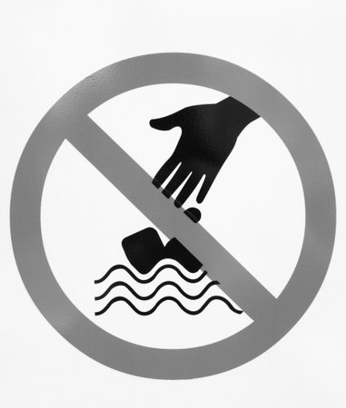 Do not allow any banners into the pondの写真素材