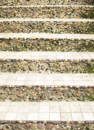 stone stairs in gardenの写真素材