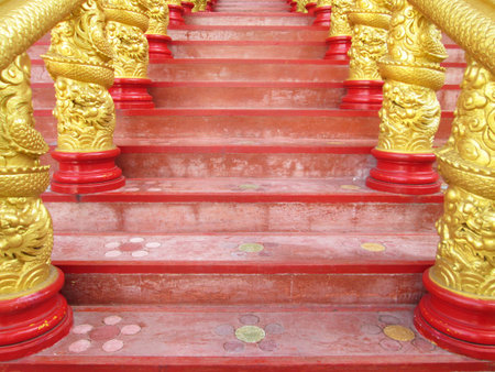Chinese temple stairsの写真素材