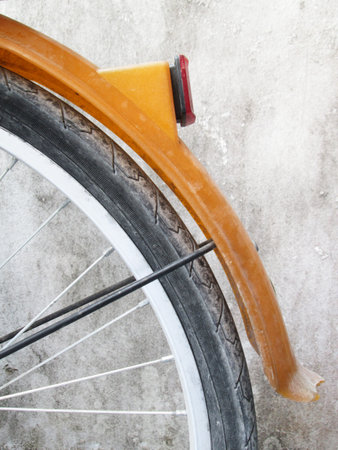 Close-up rear wheel of bicycle
