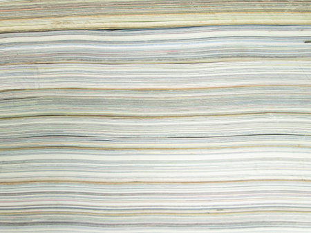 Pile of old magazinesの写真素材