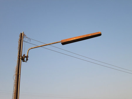 Old rusted light poleの写真素材