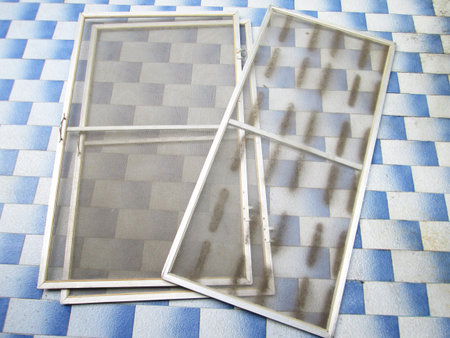 old dirty mosquito wire screenの写真素材