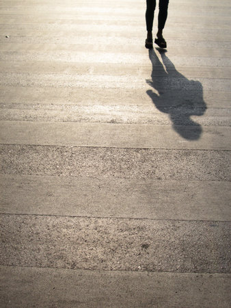 Structure of crosswalk with person
