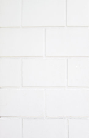background with fragment of white brick wallの写真素材