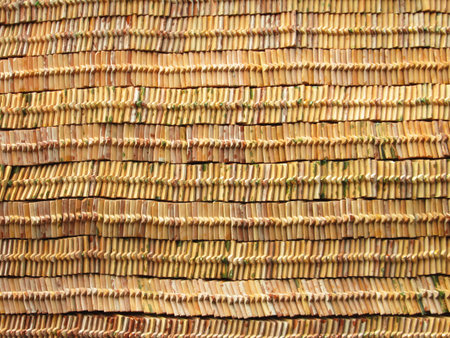 roof tile stack of thai temple in thailandの写真素材