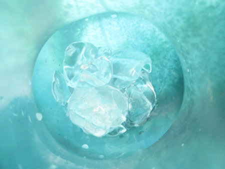 Ice in plastic cupsの写真素材