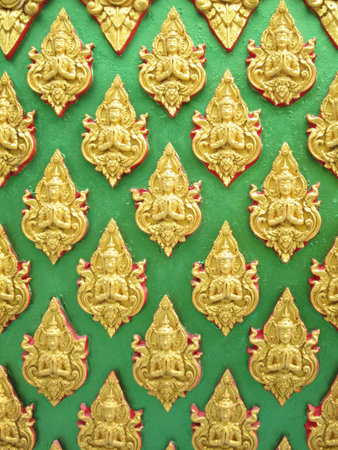 Buddha wall of Thai style pattern designの写真素材