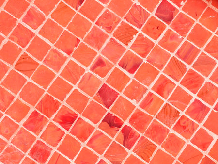 red mosaic tilesの写真素材