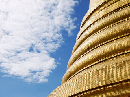 Golden stupa with blue skyの写真素材