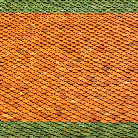 Thailand temple roof texture backgroundの写真素材