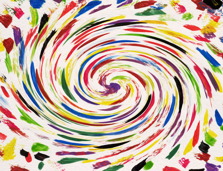Abstract beautiful paint with vibrant colors on paper backgroundの写真素材