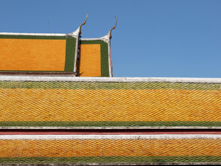 Temple Roof Tile Pattern in Thailand