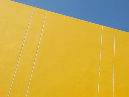 yellow wallの写真素材