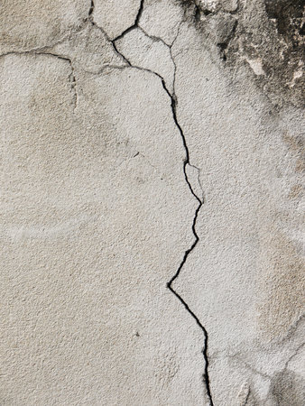 Grunge concrete cement wall with crack in industrial building, great for your design and texture...