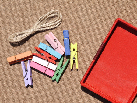 Clothespin on the wood
