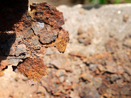 pile of rust metal closeupの写真素材