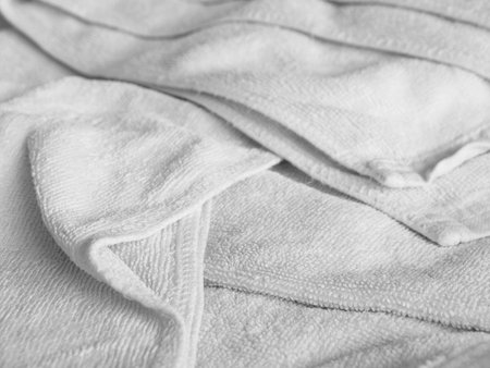 closeup white towelの写真素材