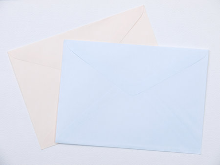 Envelope on white backgroundの写真素材