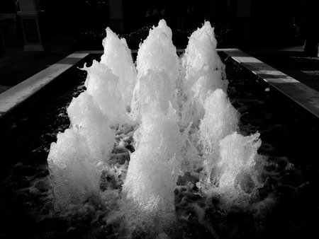 black and white Fountainの写真素材