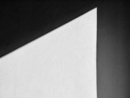 shadow on white wallの写真素材