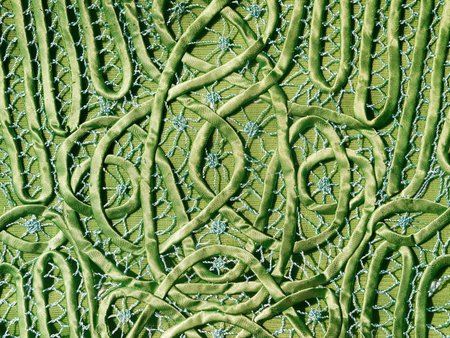 green fabric cloth pattern textureの写真素材
