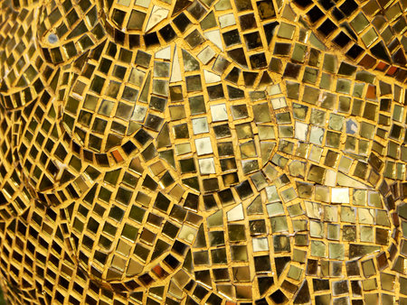 Luxury golden mosaic glassの写真素材