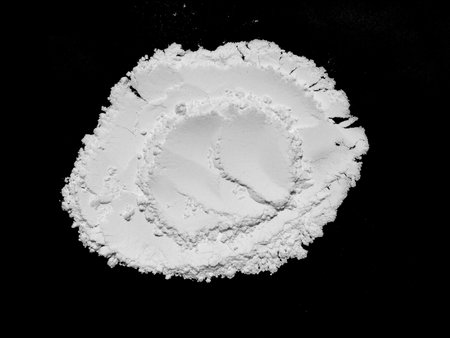 flour on black background