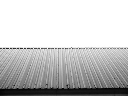 Architectural detail of metal roofing on commercial construction of modern building complexの写真素材