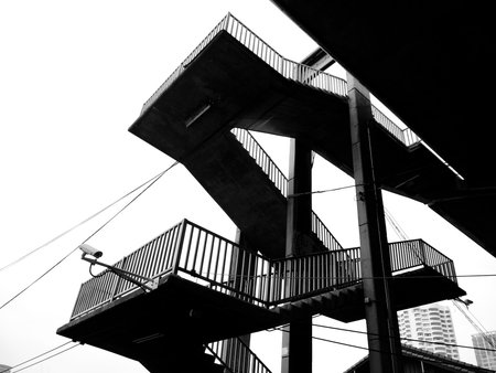 overpass stairsの写真素材