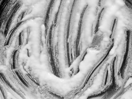 flour wet on plateの写真素材