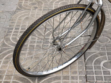 Vintage bicycle wheelの写真素材