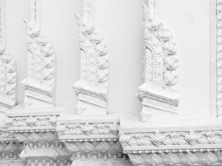 Wall white antique art thai backgroundの写真素材
