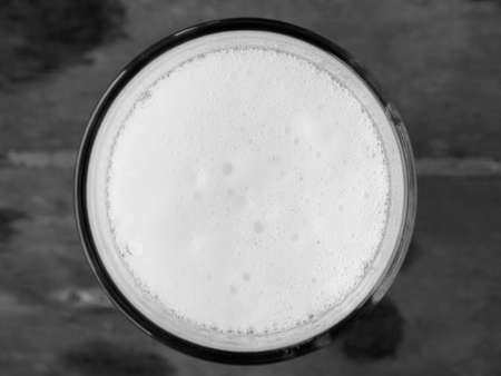 Glass beer, top viewの写真素材