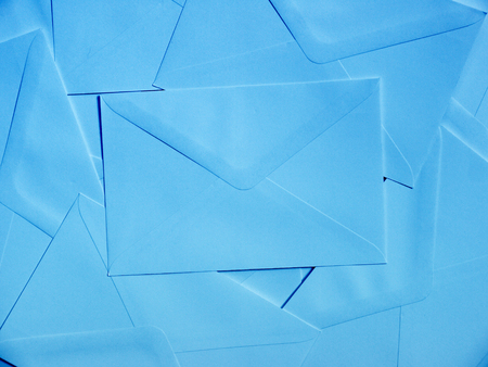 Stack of blue envelops