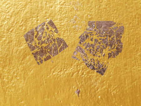 Gold leaf on Thai temple wallの写真素材