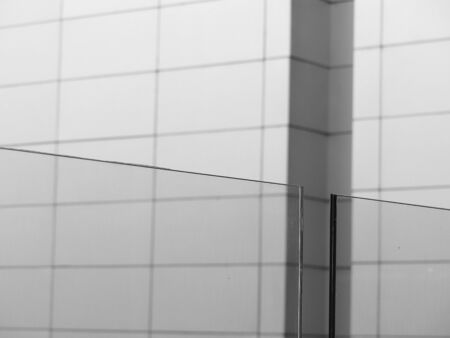 Closeup of structured glass black and whiteの写真素材