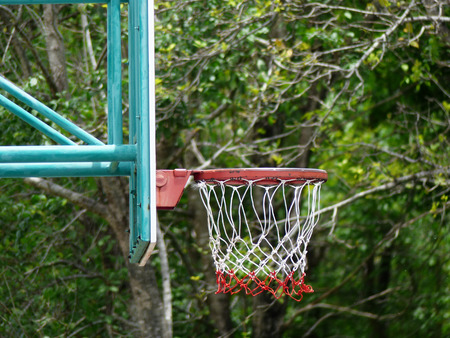 Basketball hoop in the parkの写真素材
