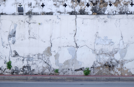 Aged street wall backgroundの写真素材