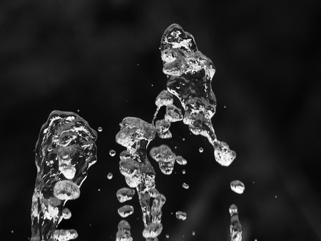 Water splash on a black backgroundの写真素材