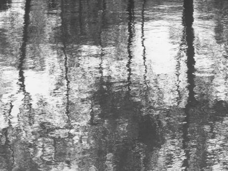 abstract black and white wave tree on water reflection texture