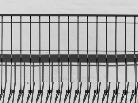 black and white corridor with fenceの写真素材