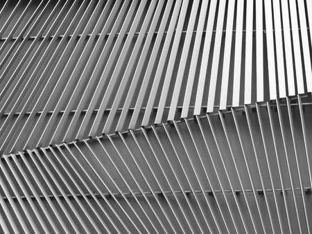 black and white aluminium architecture wall design pattern with light and shadowの写真素材