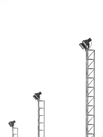 Pillar spotlights on white background